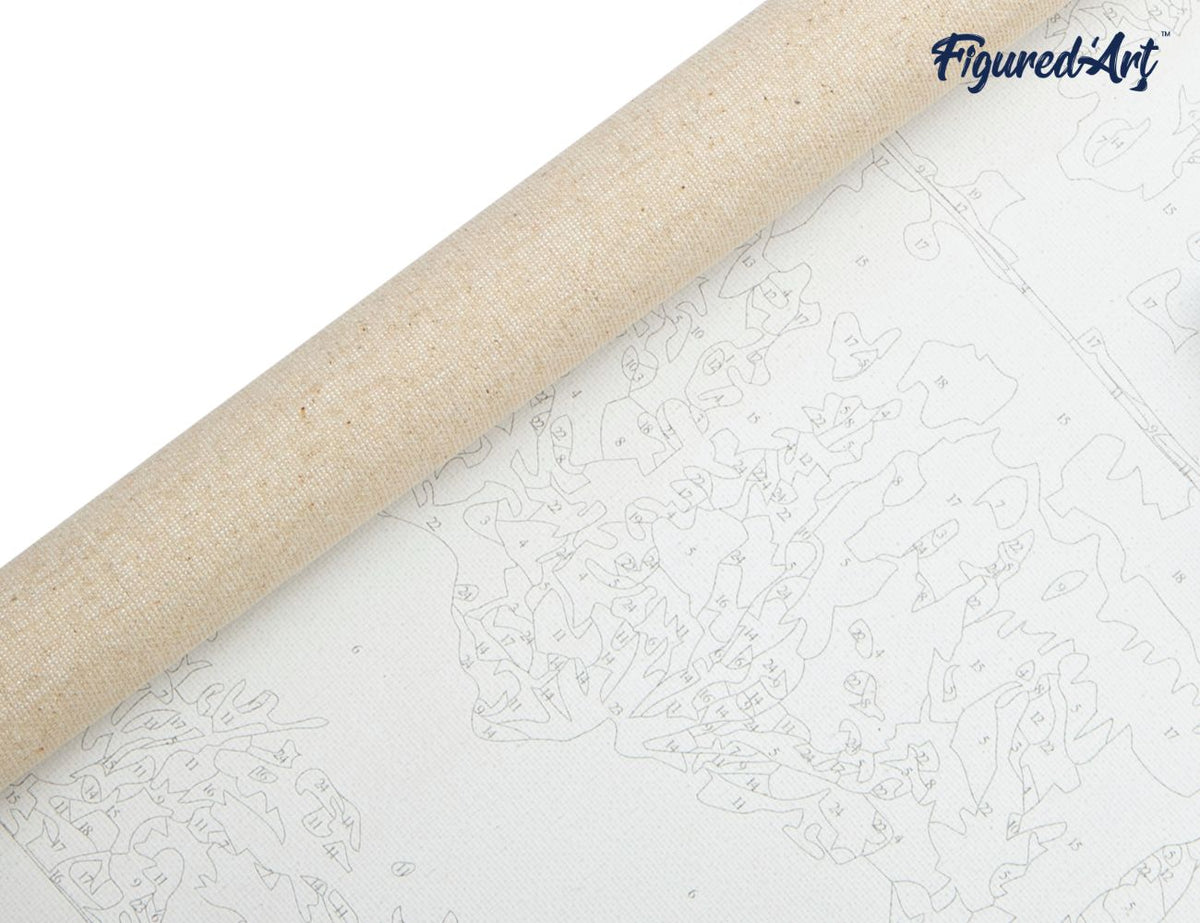Malen nach Zahlen 40x50cm ohne Keilrahmen Figured’Art Sitzende Art-Deco-Frau - Kidis Art