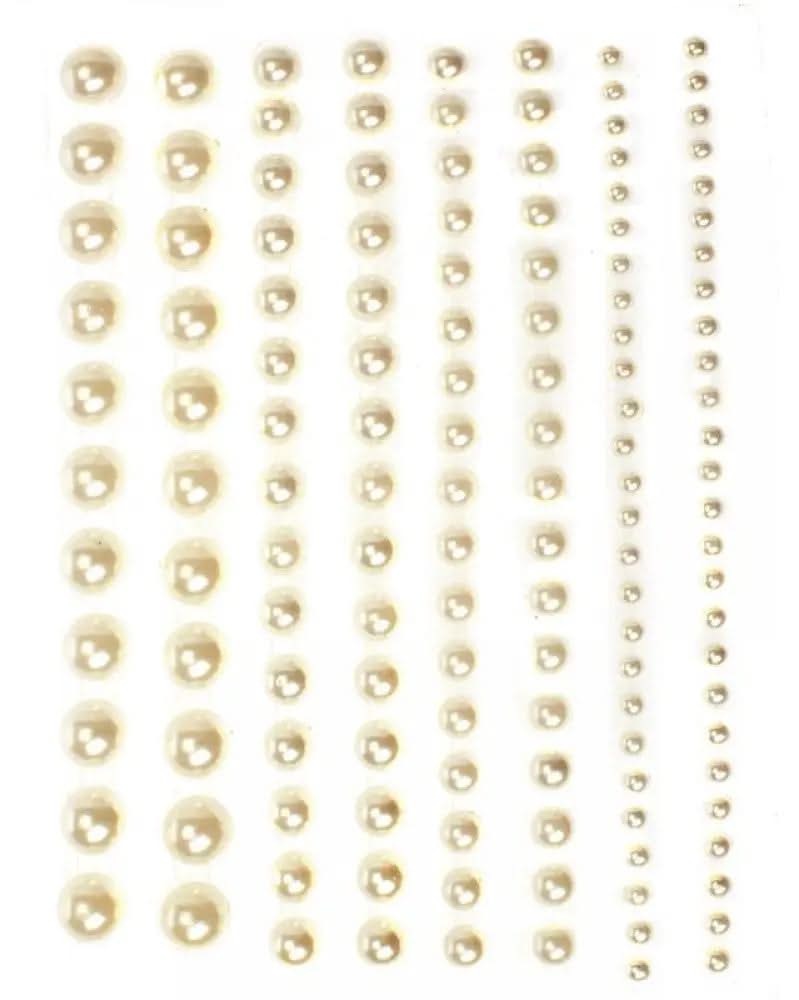 P&amp;D Perlen perlmut assortiert selbstklebend 138St 2-8mm - Kidis Art