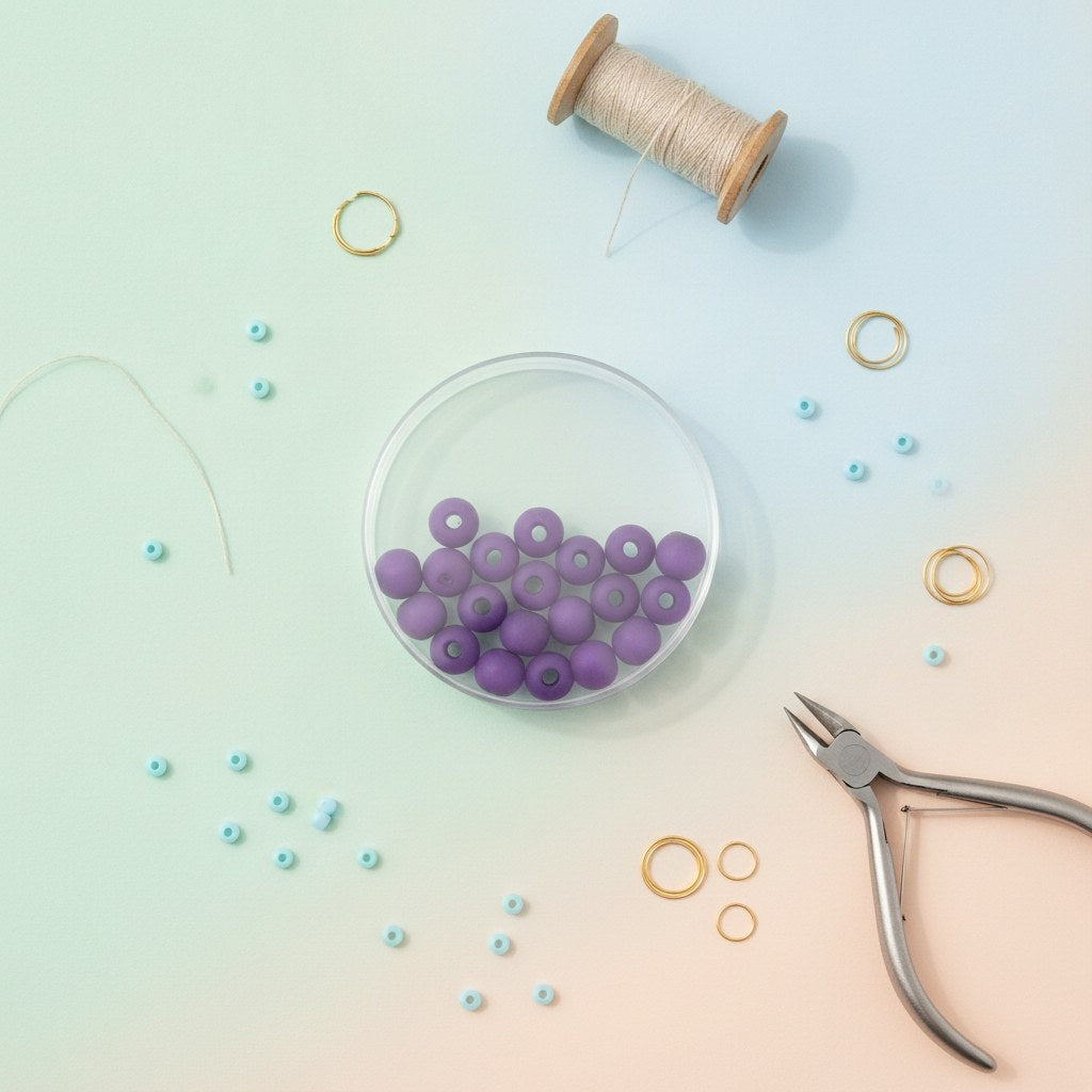 Perle 6mm Polaris matt 20St violett - Kidis Art