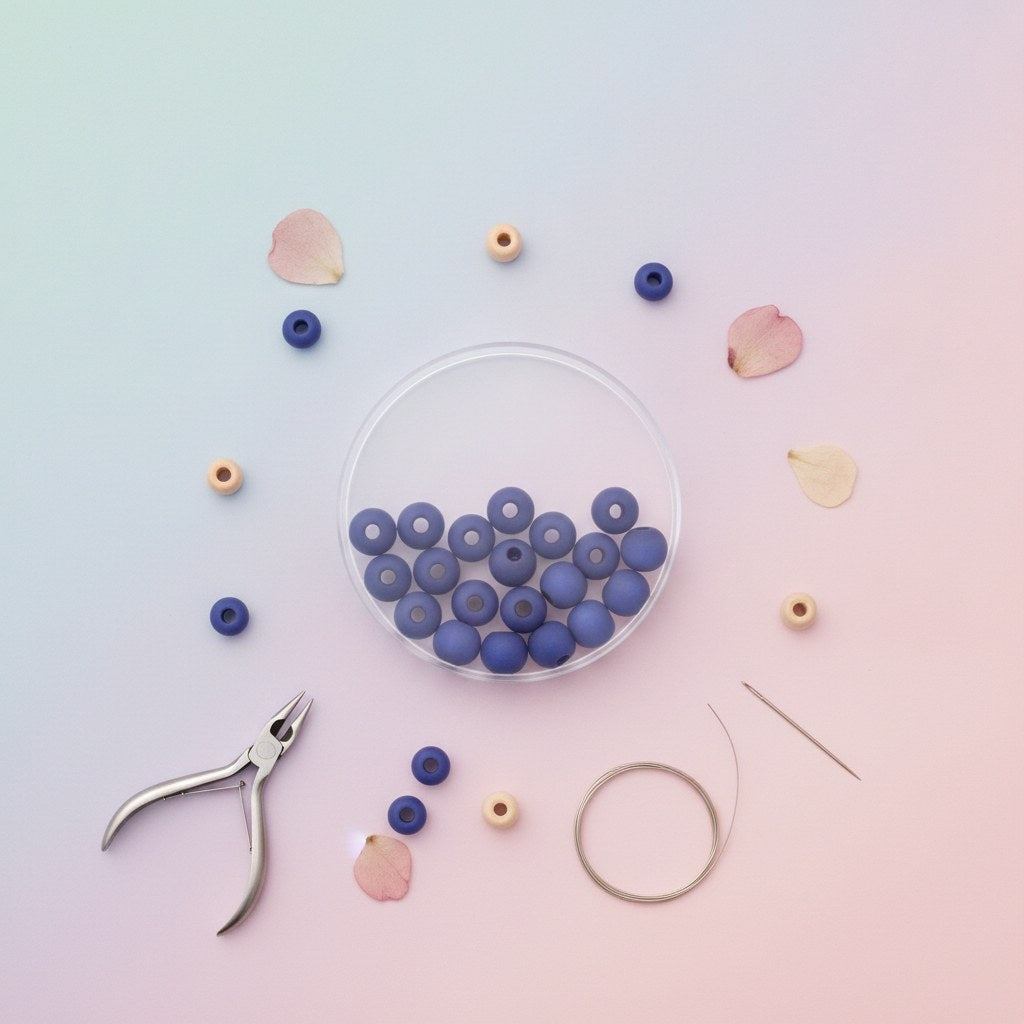 Perle 8mm Polaris matt 15St dunkelblau - Kidis Art