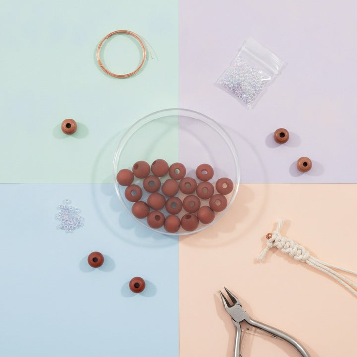 Perle 8mm Polaris matt 15St dunkelrot - Kidis Art
