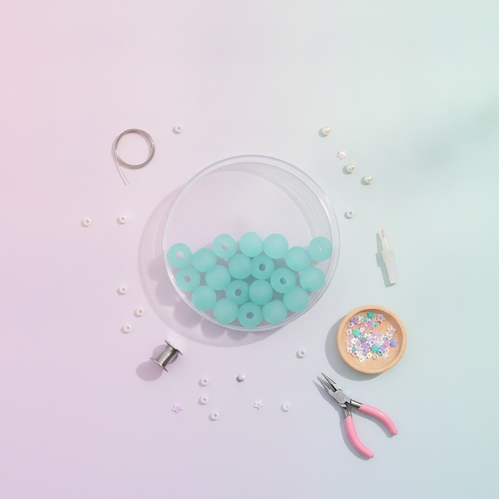 Perle 8mm Polaris matt 15St türkis - Kidis Art