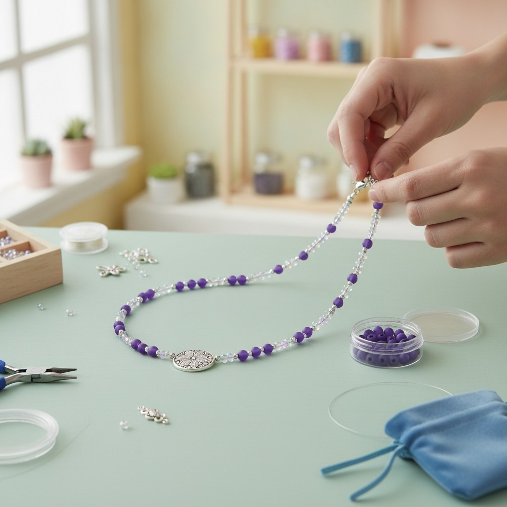 Perle 8mm Polaris matt 15St violett - Kidis Art
