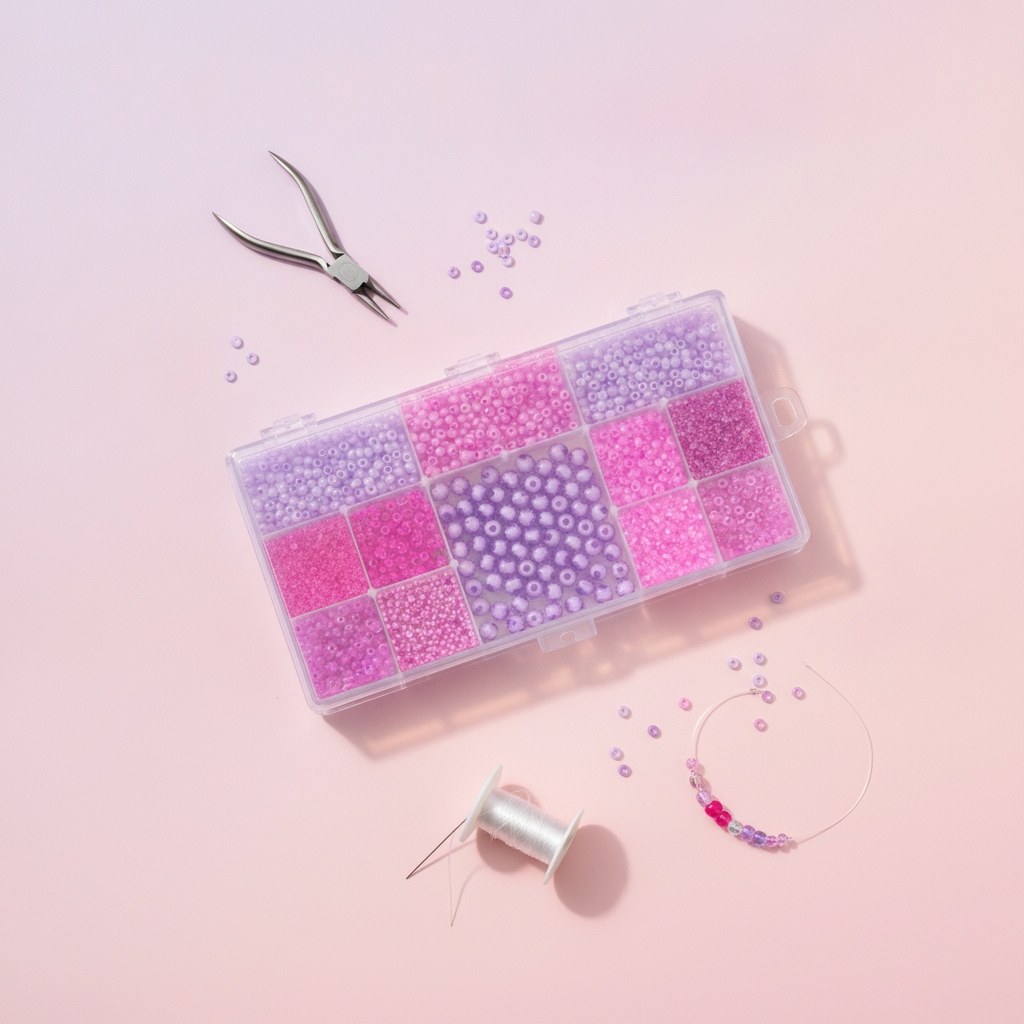 Perlen-Set, 170g pinktöne - Kidis Art
