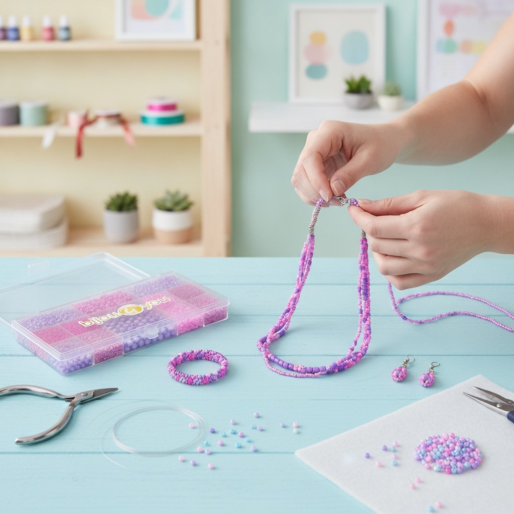 Perlen-Set, 170g pinktöne - Kidis Art