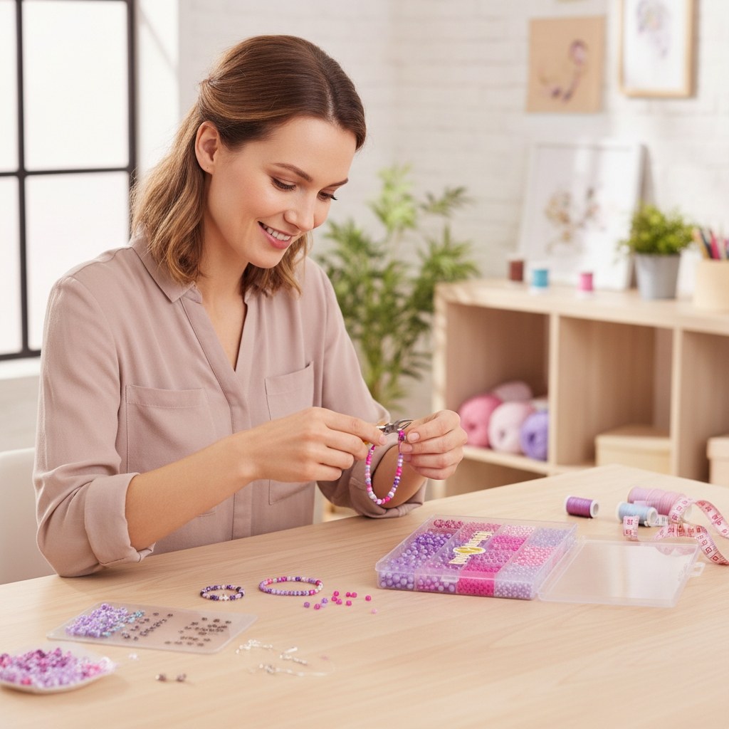 Perlen-Set, 170g pinktöne - Kidis Art