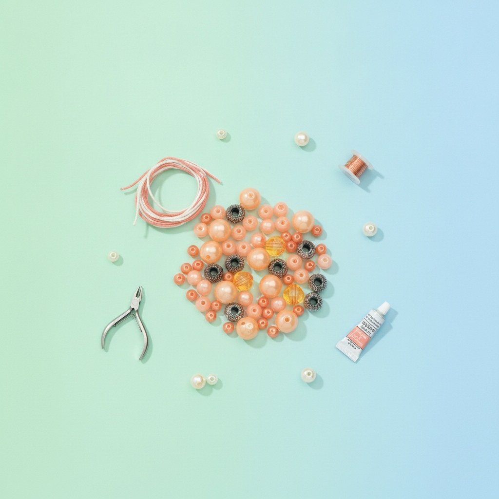 Perlen-Set orange sortiert - Kidis Art