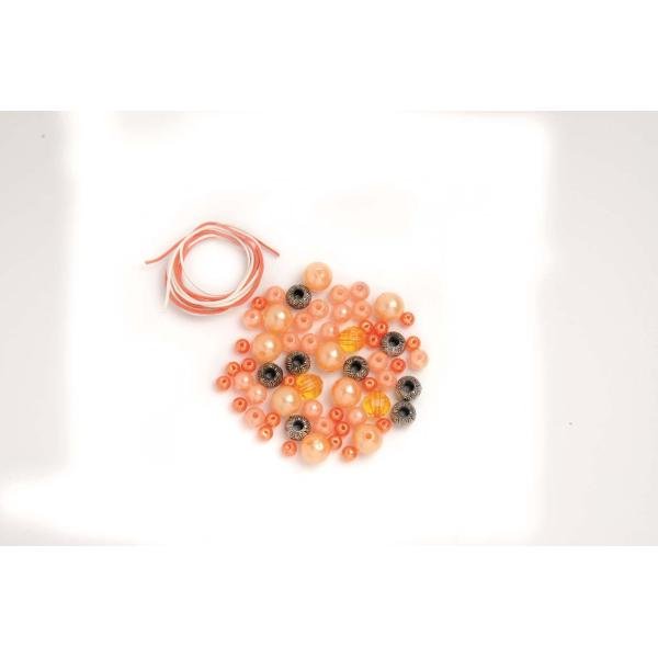 Perlen - Set orange sortiert - Kidis Art