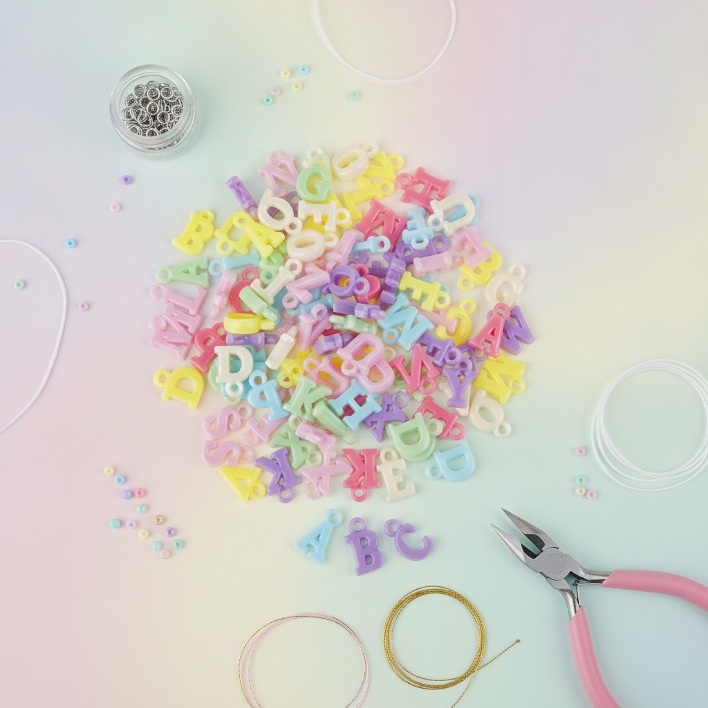 Perlenset Buchstaben sortiert - Kidis Art