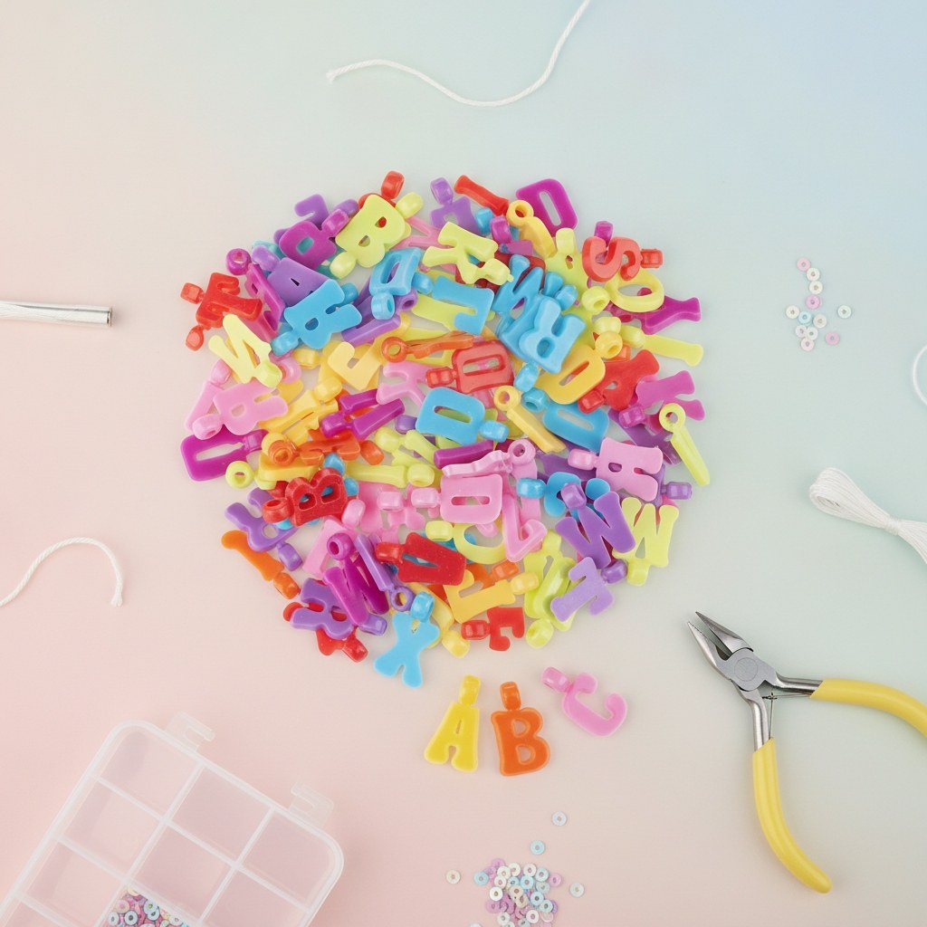 Perlenset Buchstaben sortiert - Kidis Art