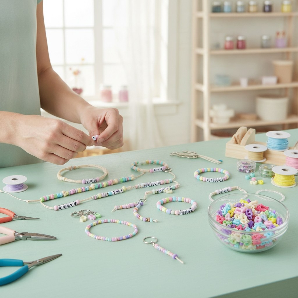 Perlenset Buchstaben sortiert - Kidis Art