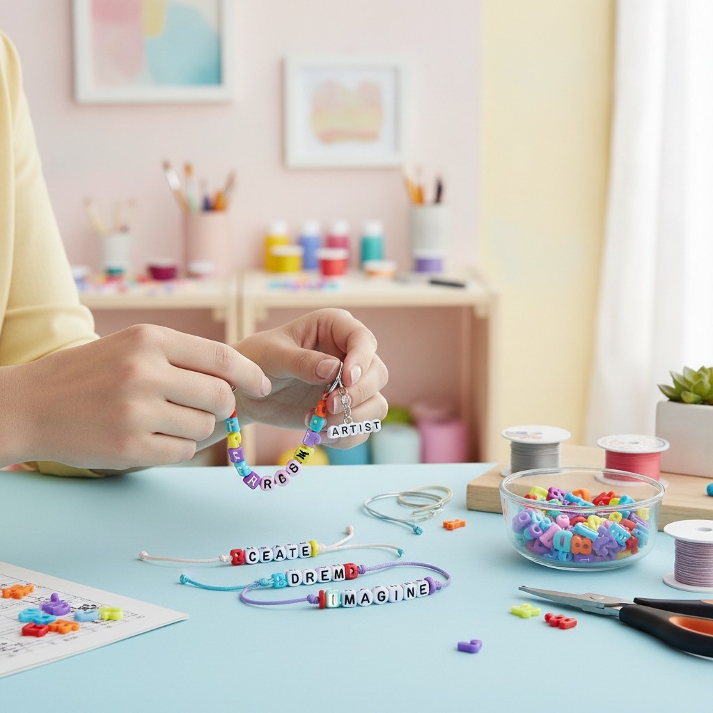 Perlenset Buchstaben sortiert - Kidis Art