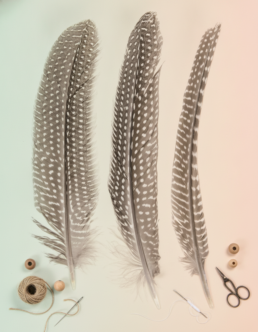 Perlhuhn Feder 2g 16-19cm - Kidis Art