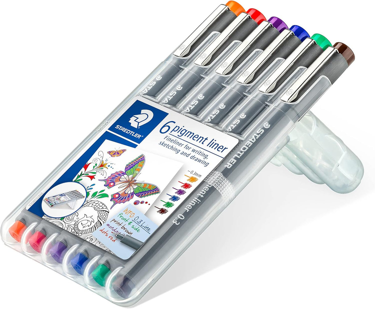 pigment liner 308 multi-color 0.3mm, 6er Basic - Kidis Art