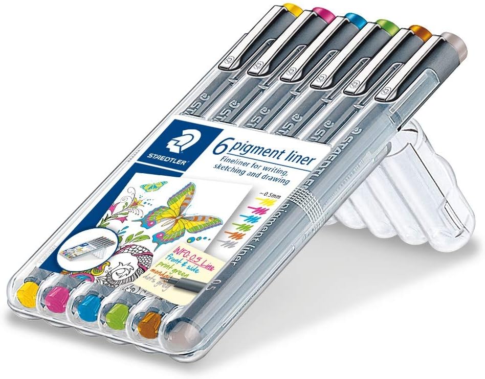 pigment liner 308 multi-color 0.5mm, 6er Box - Kidis Art