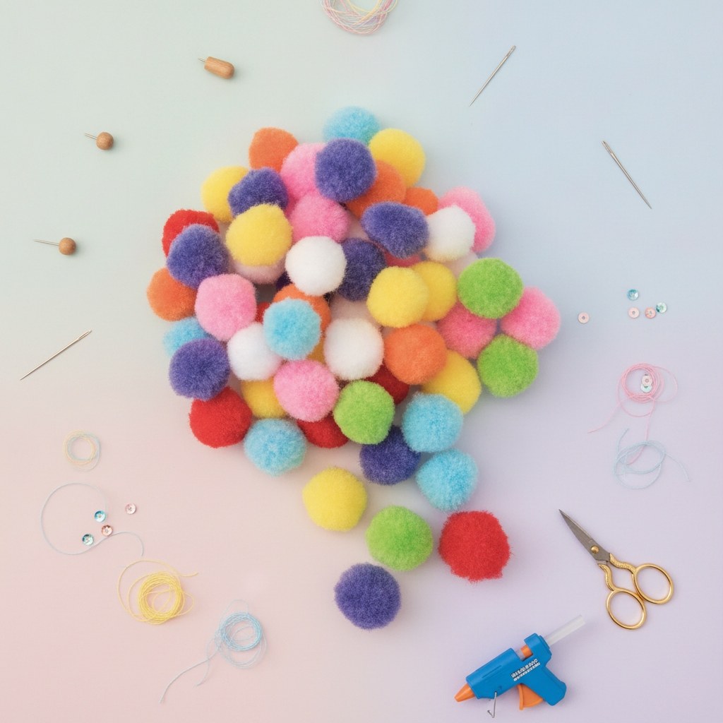 Pompons-Mix, bunt, 1,5cm 60St - Kidis Art