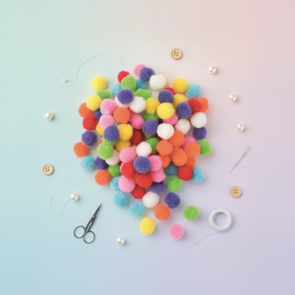 Pompons-Mix, bunt, 1cm 120St - Kidis Art