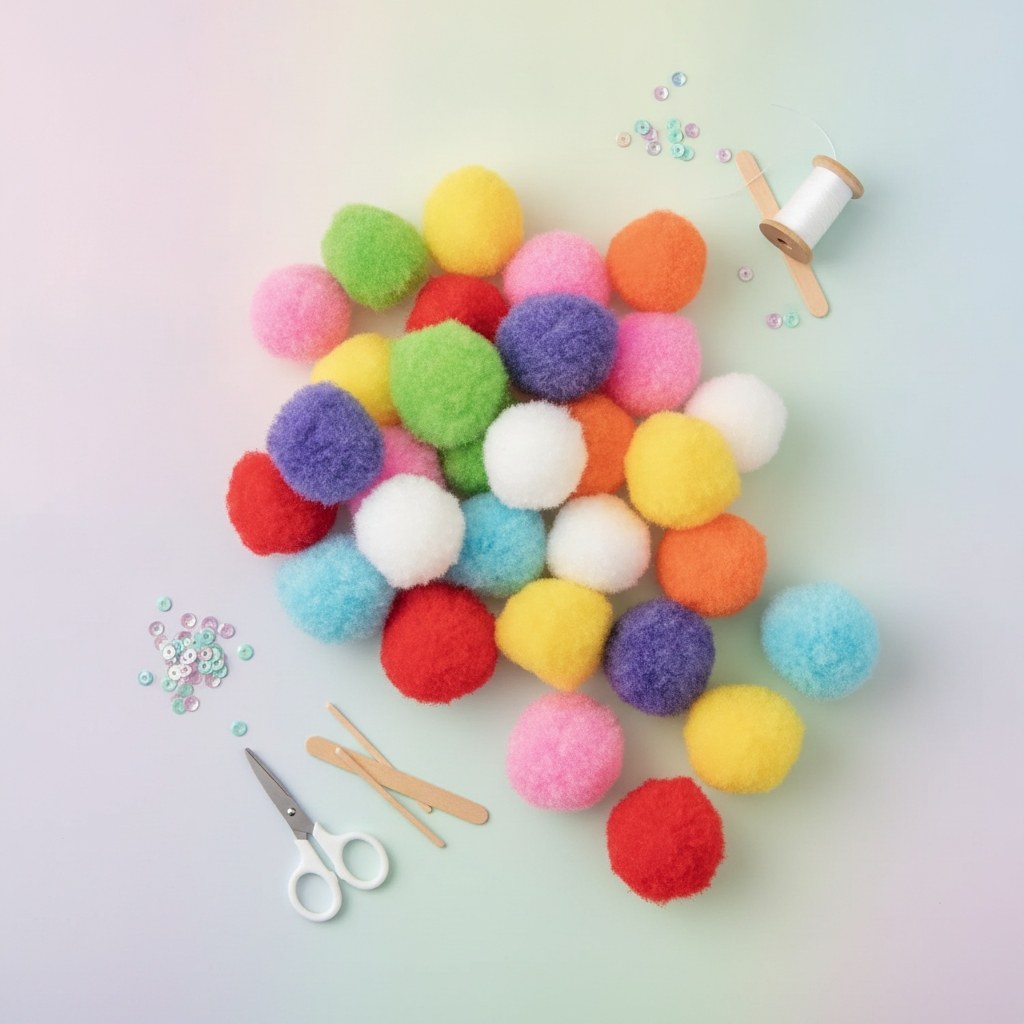 Pompons-Mix, bunt, 2,5cm 30St - Kidis Art