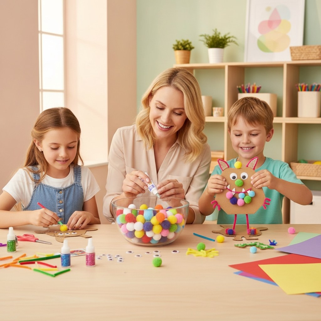 Pompons-Mix, bunt, 2,5cm 30St - Kidis Art