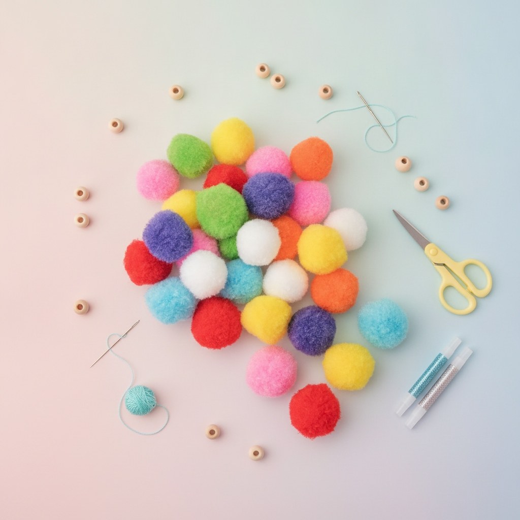 Pompons-Mix, bunt, 2,5cm 30St - Kidis Art