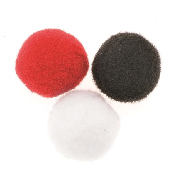 Pompons Mix ca. 50 Stück rot/weiss/schwarz - Kidis Art