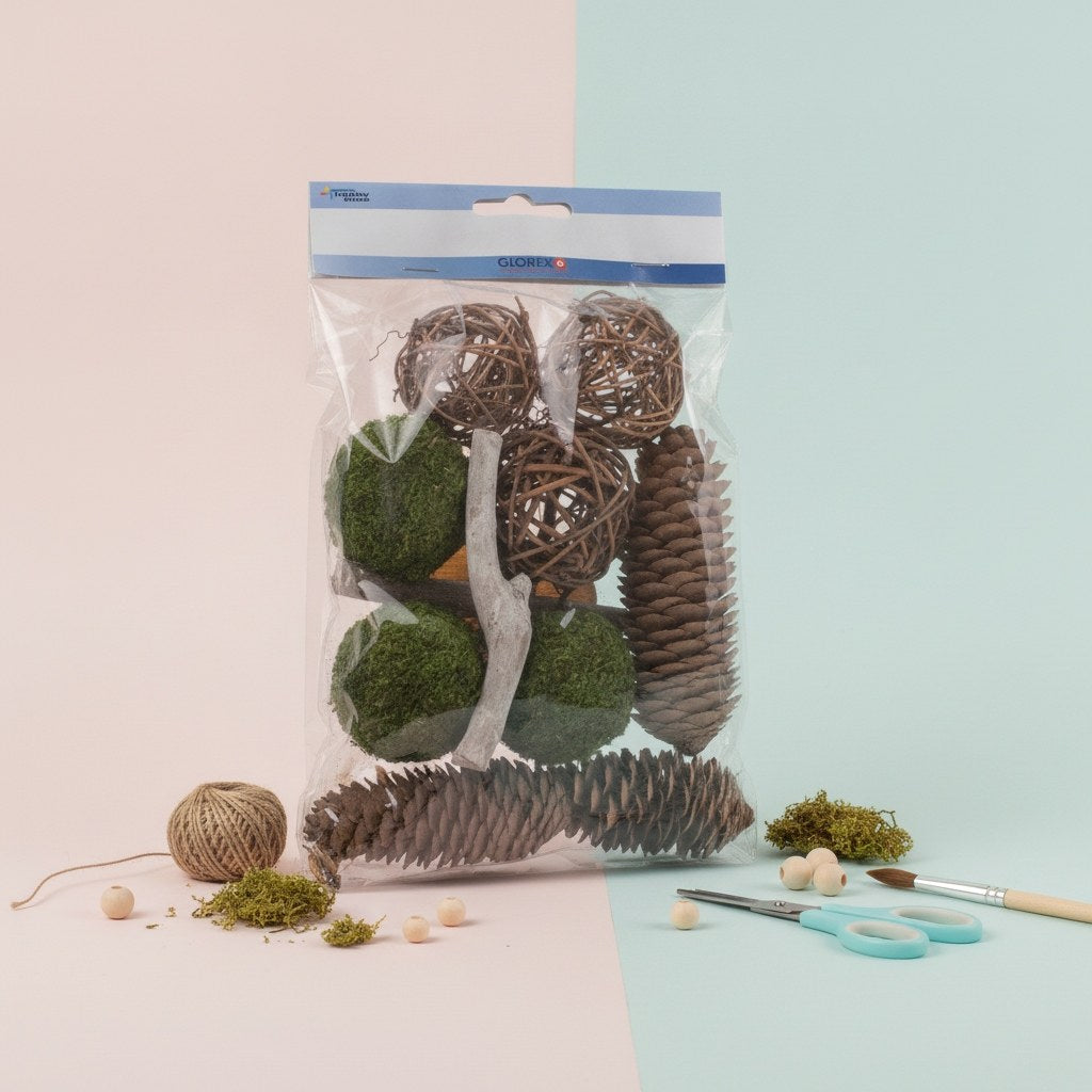 Potpourri Zapfen Rattankugeln braun/grün - Kidis Art