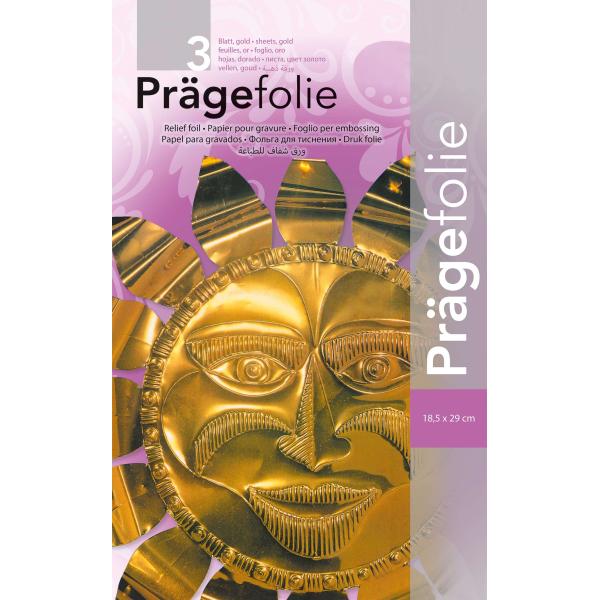 Prägefolie gold, Hartmetall 19x30 cm, 3 Blatt - Kidis Art