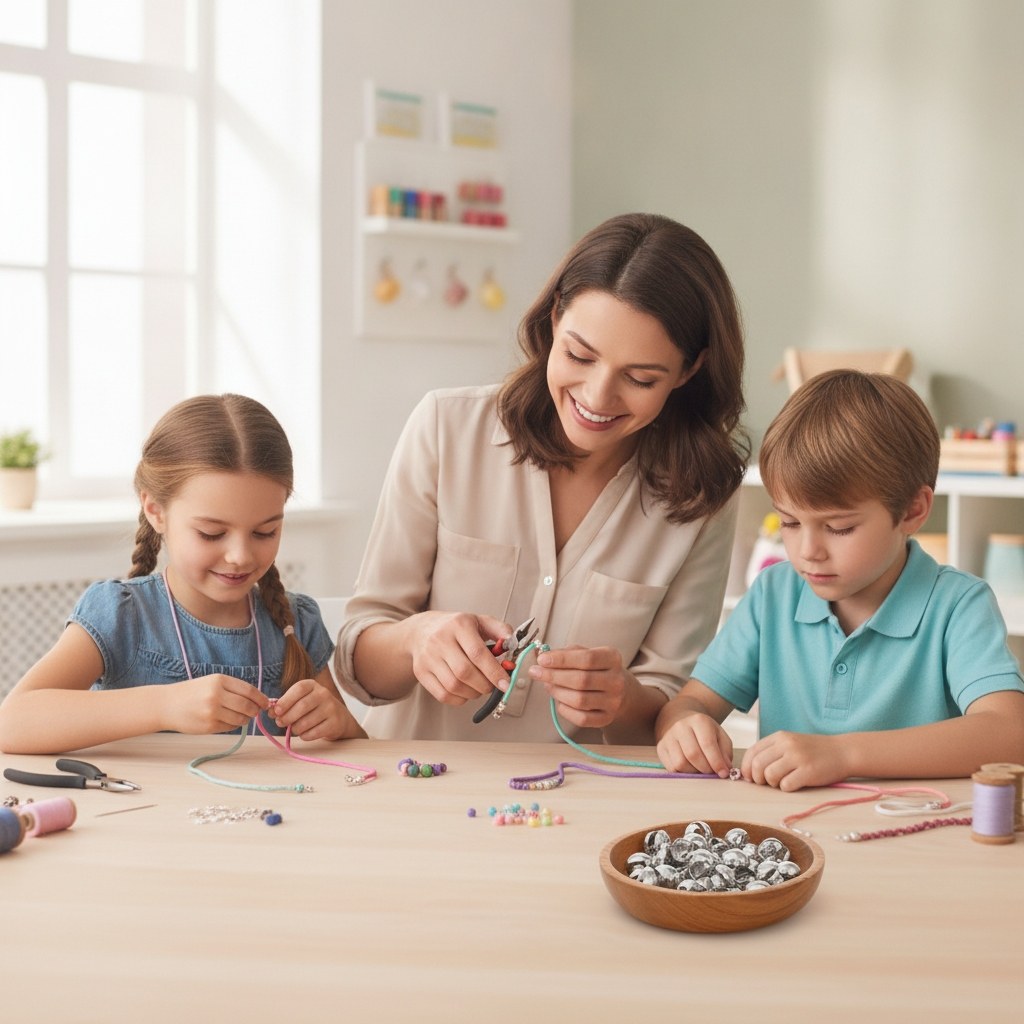 Quetschkalotte 4St, 3mm silberfarben - Kidis Art