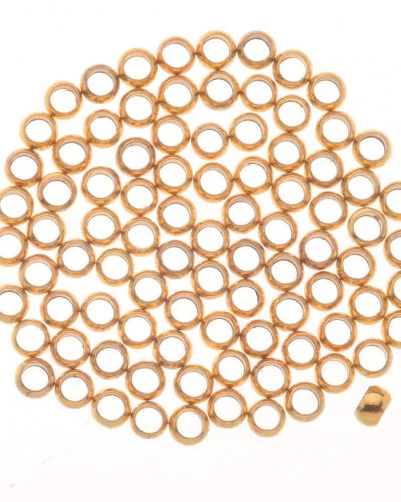 Quetschperlen ca. 35St, 3mm goldfarben - Kidis Art