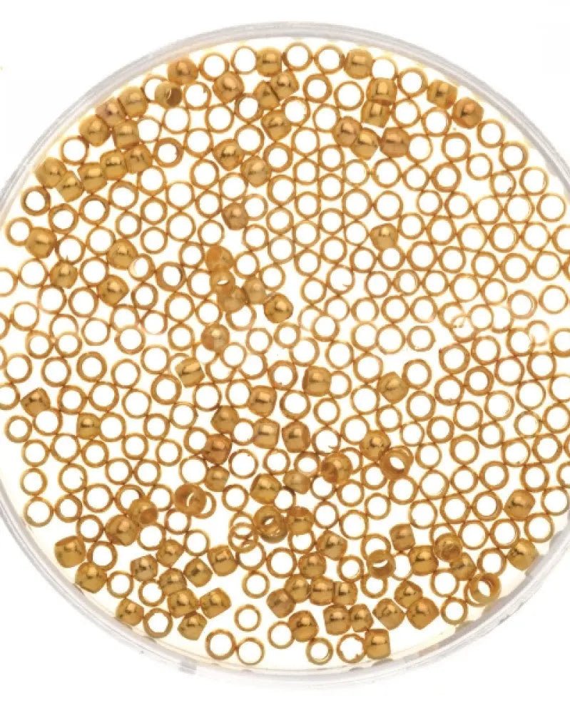 Quetschperlen ca. 40St, 2mm goldfarben - Kidis Art