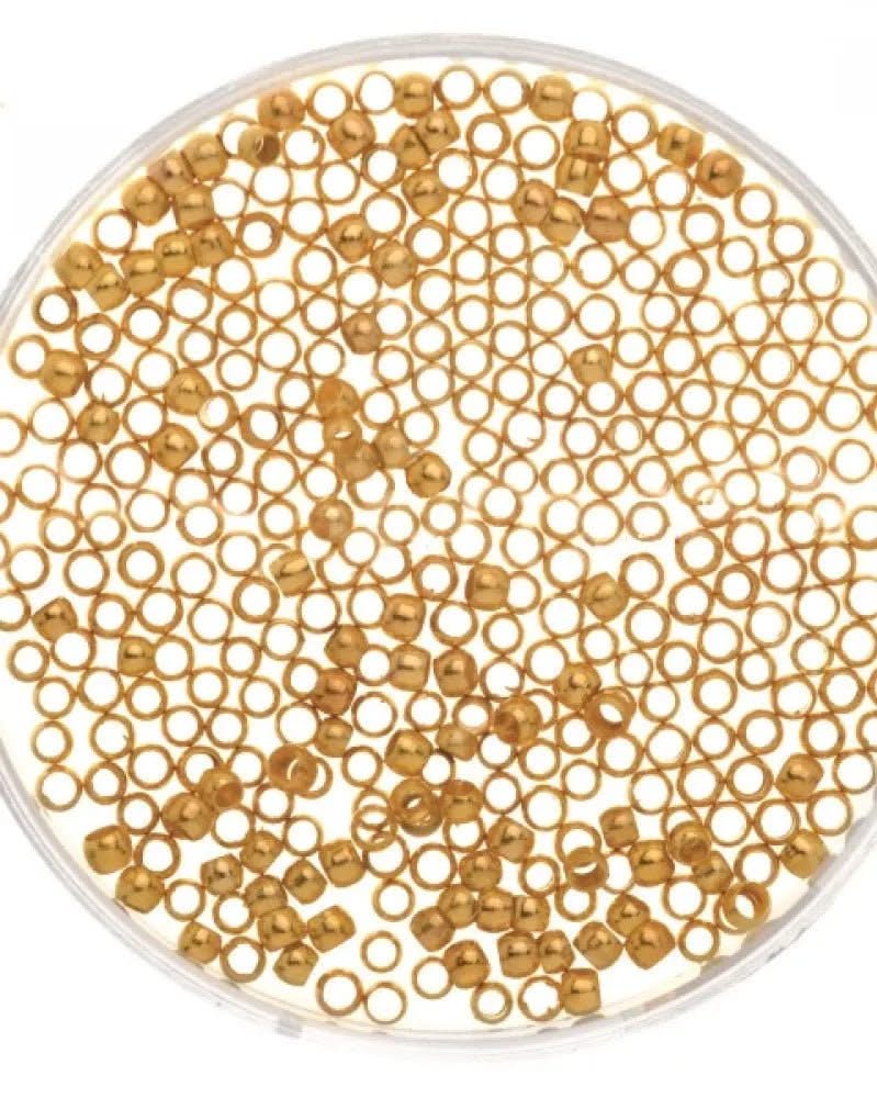 Quetschperlen ca. 40St, 2mm goldfarben - Kidis Art