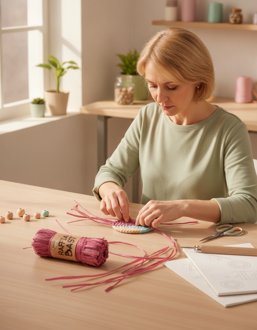 Raffia-Bast 50g bordeaux - Kidis Art