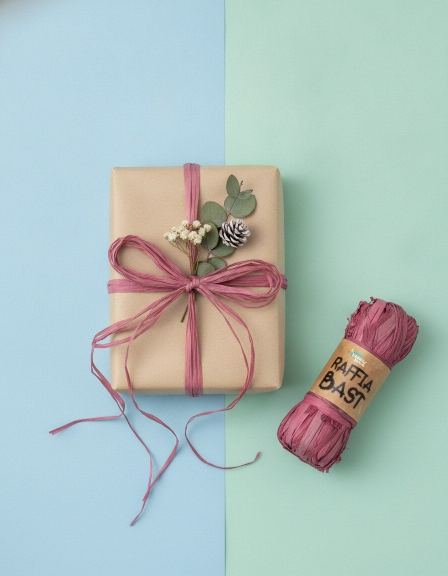 Raffia-Bast 50g bordeaux - Kidis Art