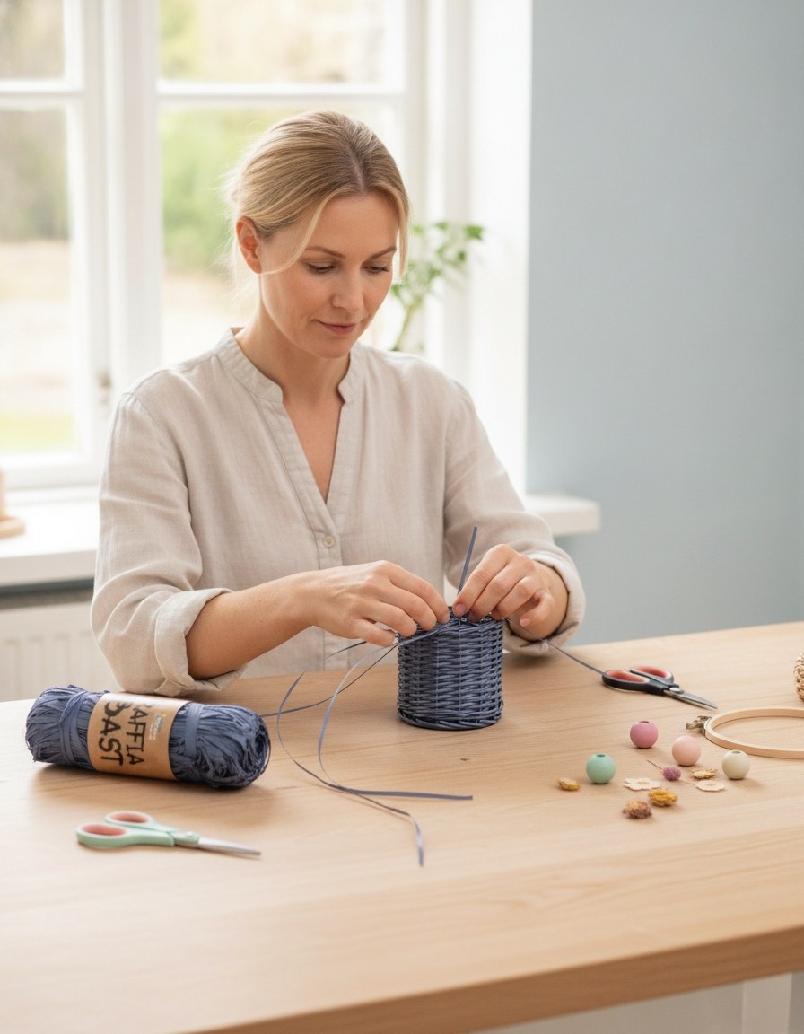 Raffia-Bast 50g dunkelblau - Kidis Art