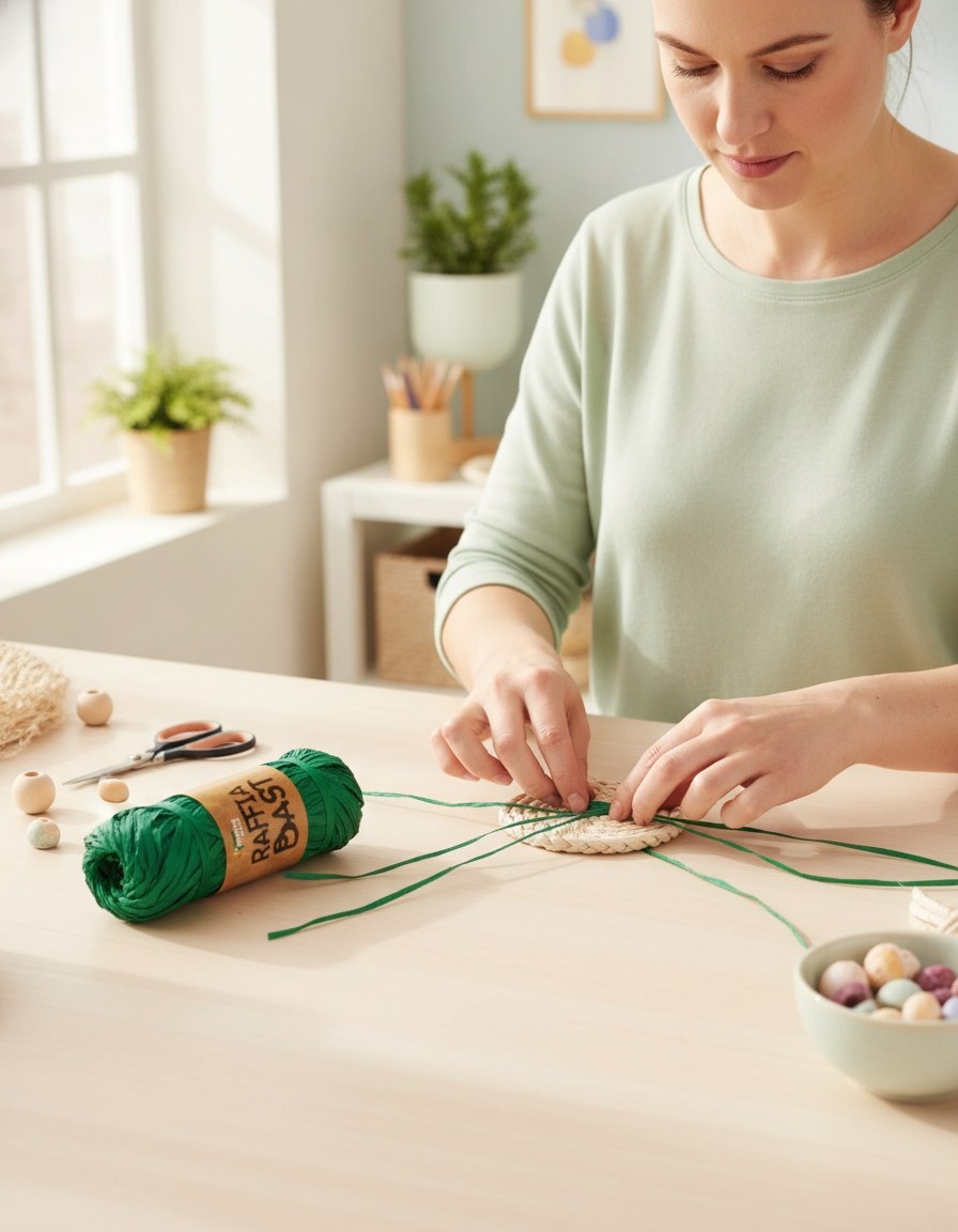 Raffia-Bast 50g dunkelgrün - Kidis Art