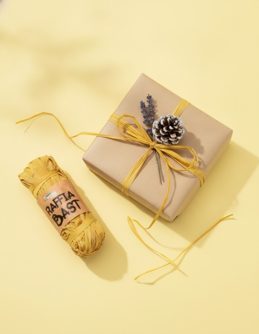 Raffia-Bast 50g gelb - Kidis Art