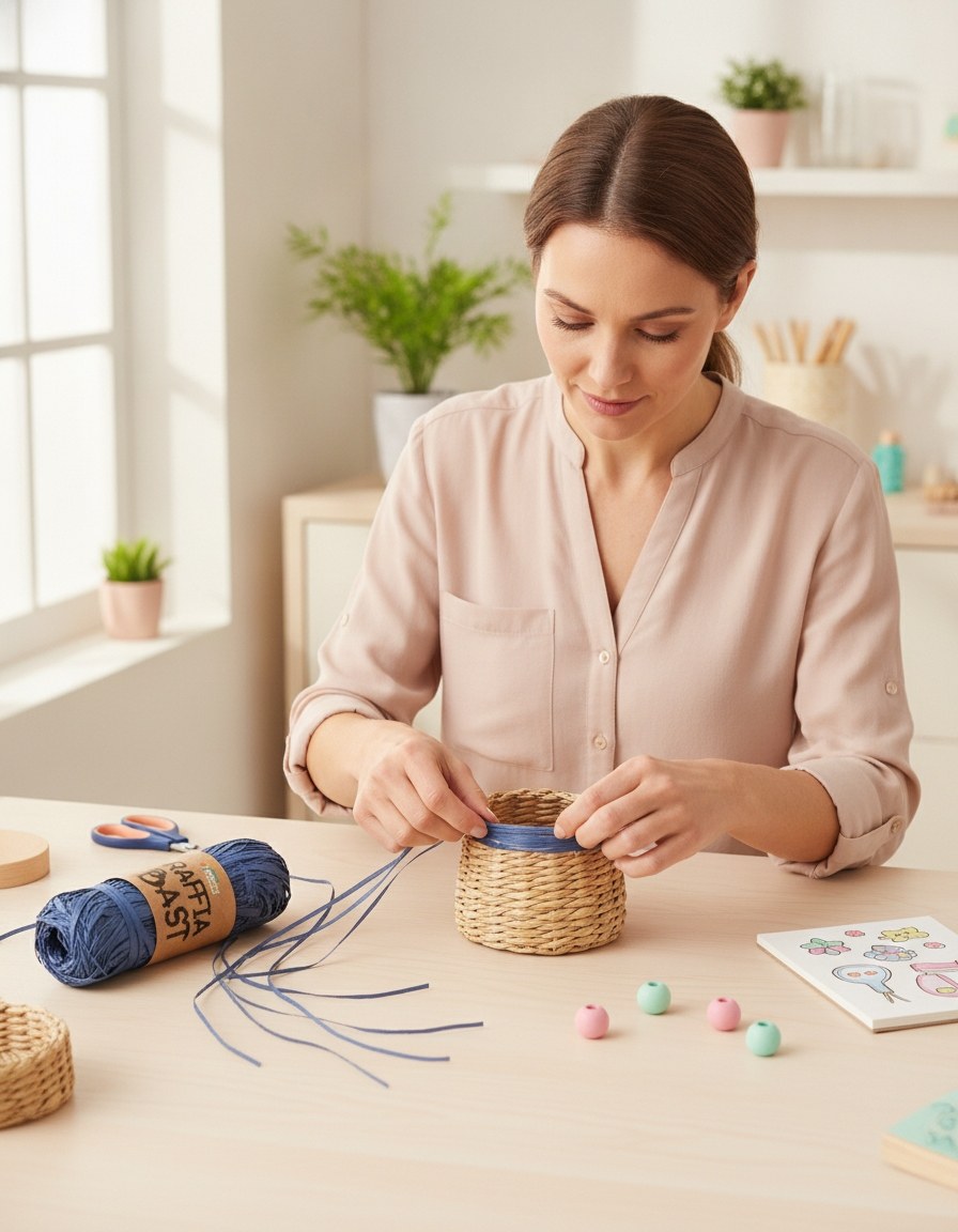 Raffia-Bast 50g gelbgrün - Kidis Art