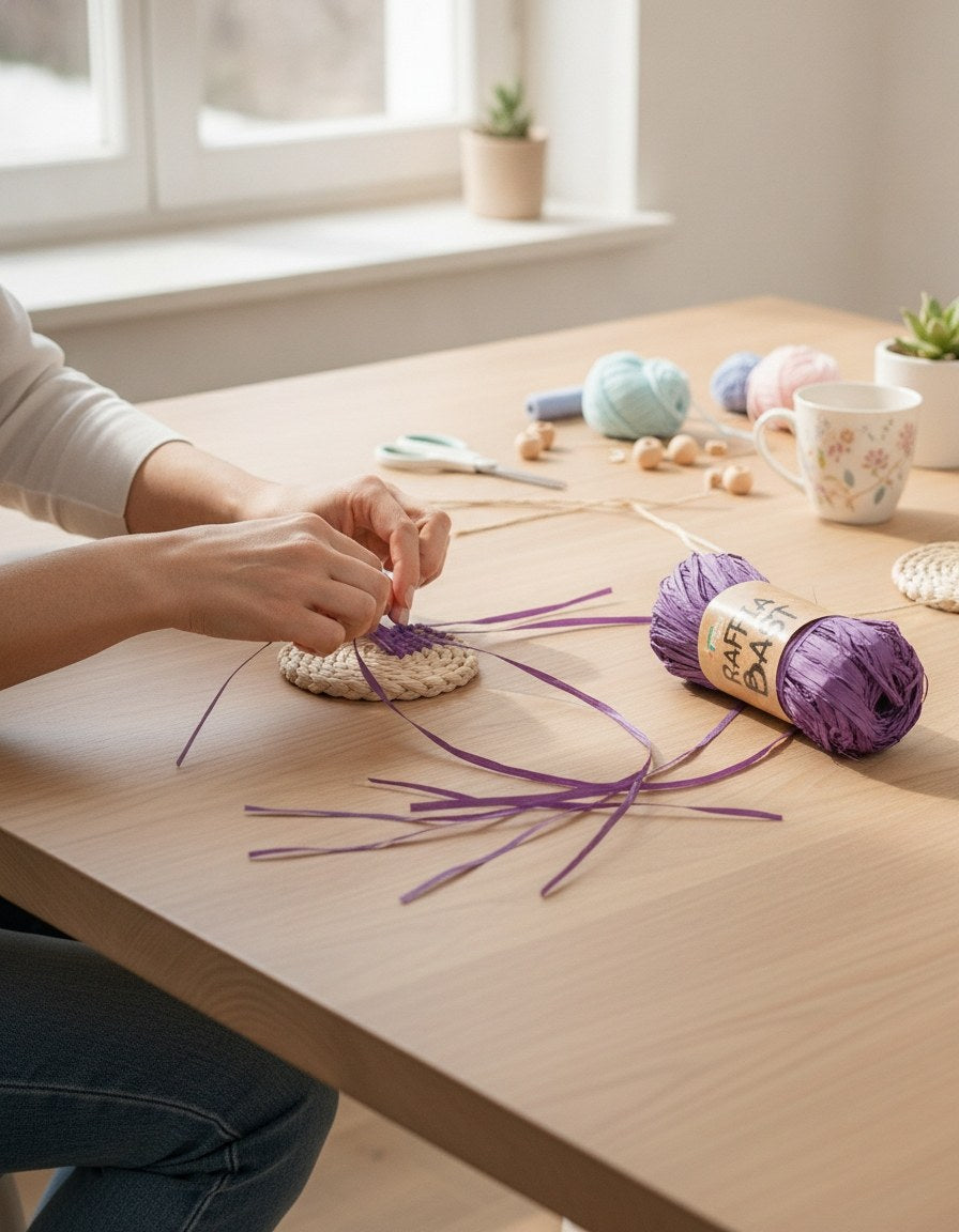 Raffia-Bast 50g lavendel - Kidis Art