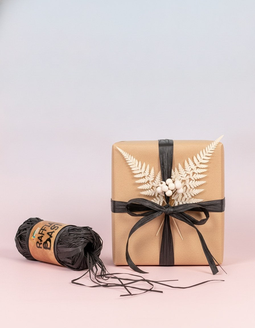 Raffia-Bast 50g schwarz - Kidis Art