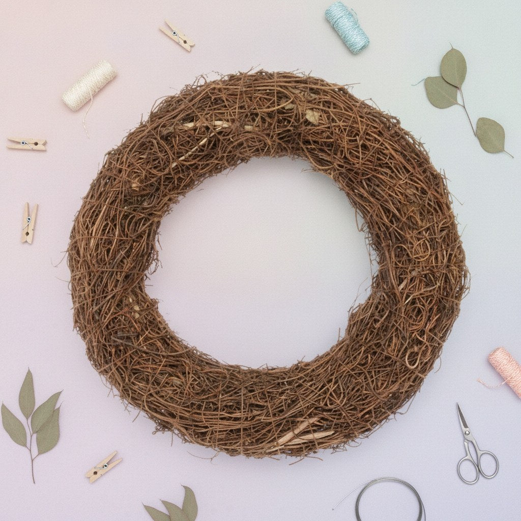 Neutrale Floristik-Basis Rebkranz fein 25cm naturbelassen