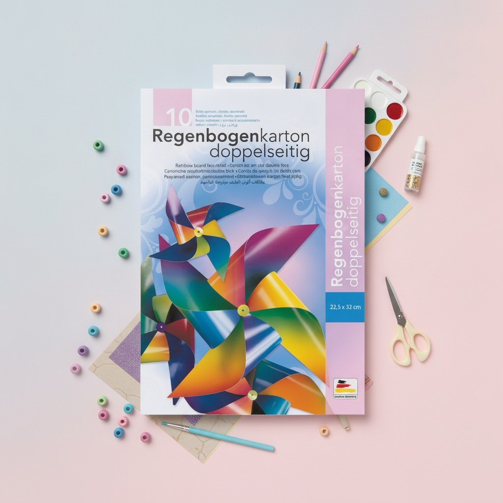 Regenbogenkartonmappe, 200g/m² 22,5x32cm 10 Blatt - Kidis Art