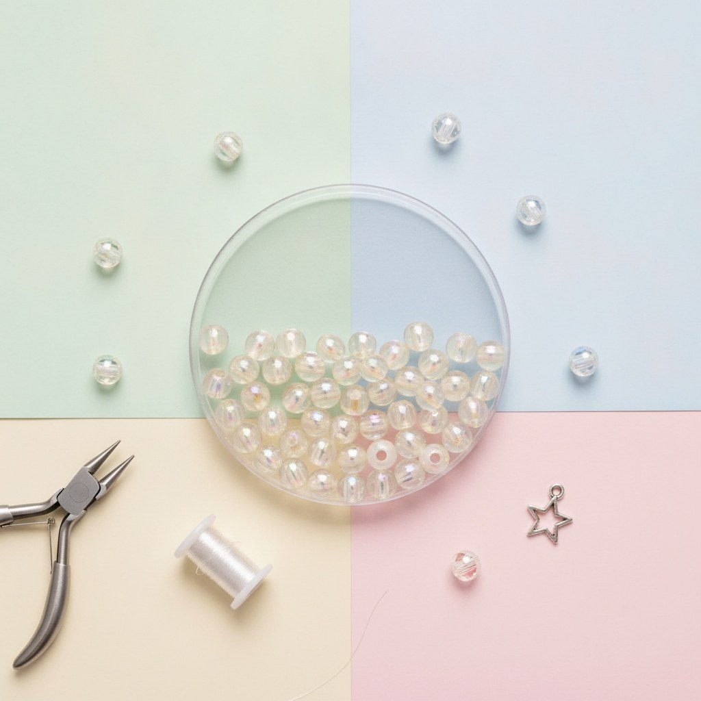 Regenbogenperle transp. 4mm 50St - Kidis Art