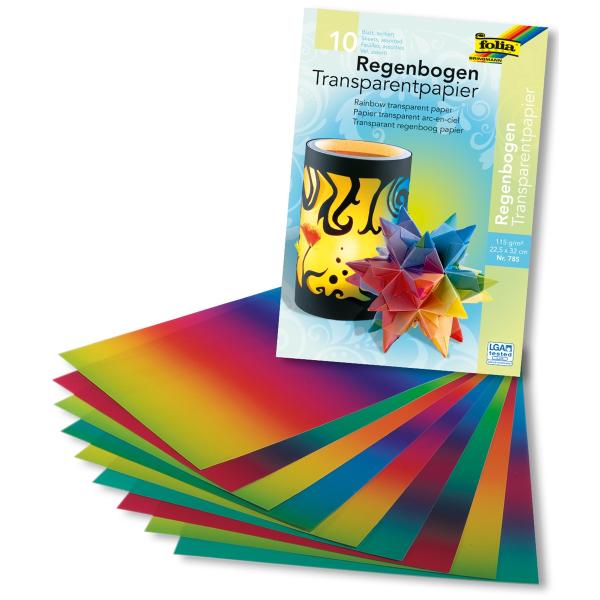 Regenbogentransparentpapier Mappe 22,5x32cm 10 Blatt - Kidis Art