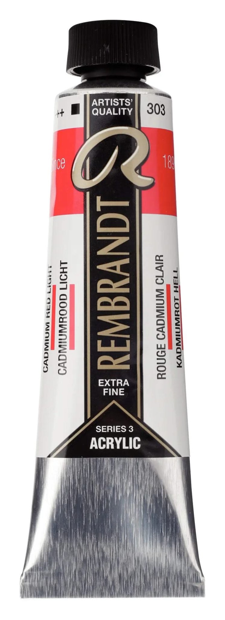 Rembrandt Acrylfarbe Tube 40 ml Kadmiumrot Hell 303 - Kidis Art