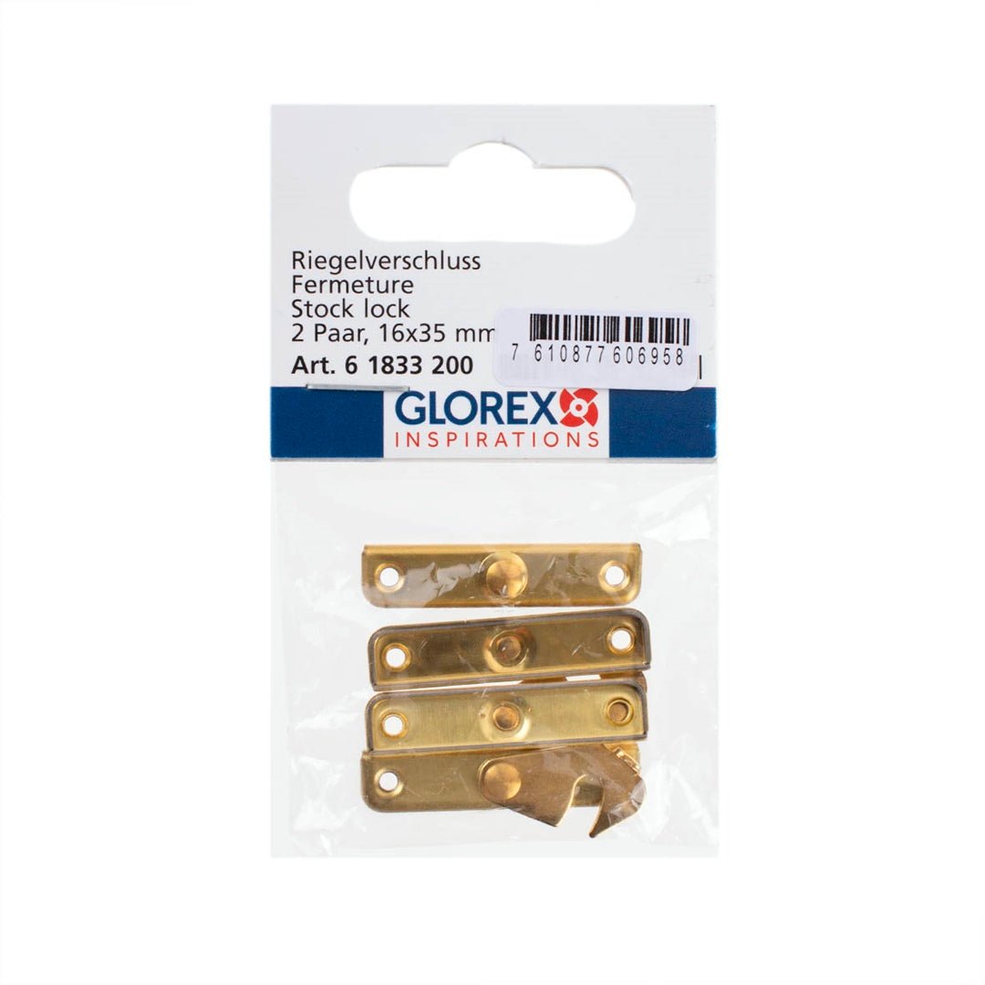 Riegelverschluss 16x35mm 2Pa schraubbar, goldfarben - Kidis Art