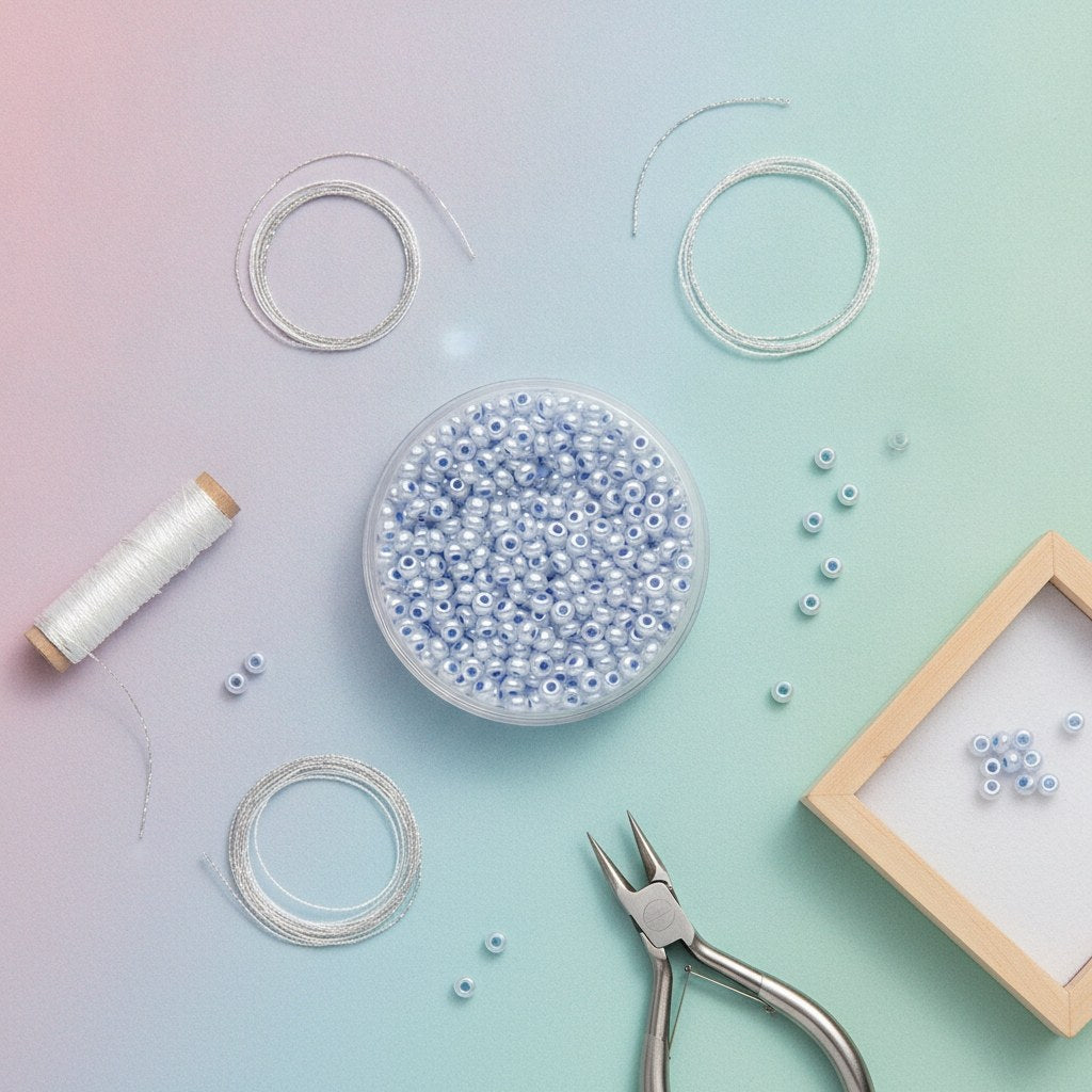 Rocailles 2,6mm Wachs blau - Kidis Art