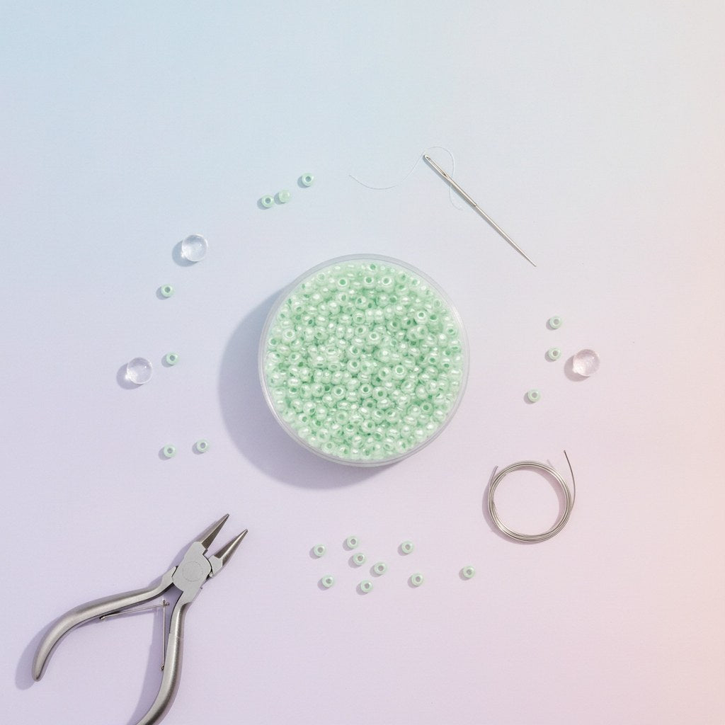 Rocailles 2,6mm Wachs türkis - Kidis Art