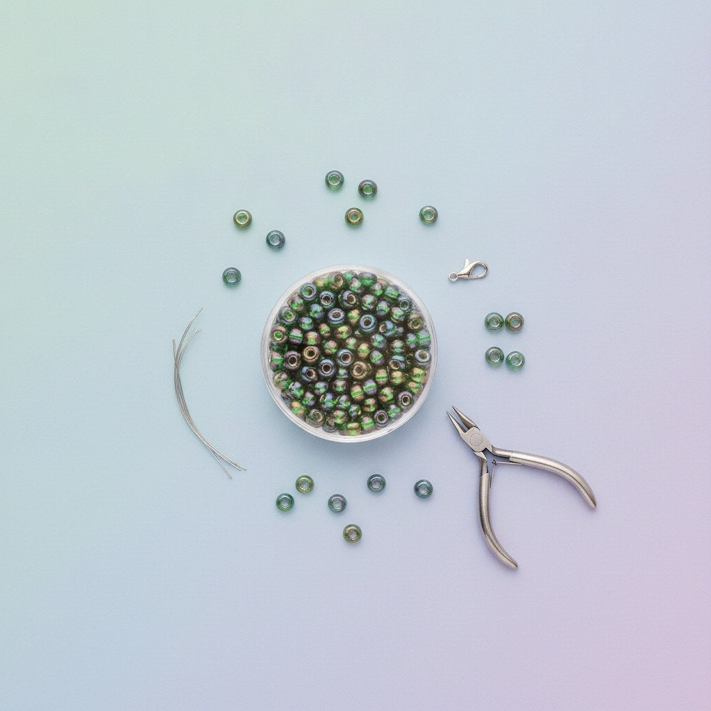 Rocailles 4,5mm 17g d'grün AB - Kidis Art