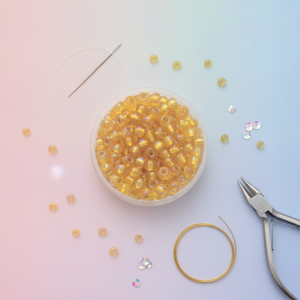 Rocailles 4,5mm 17g gelb - Kidis Art