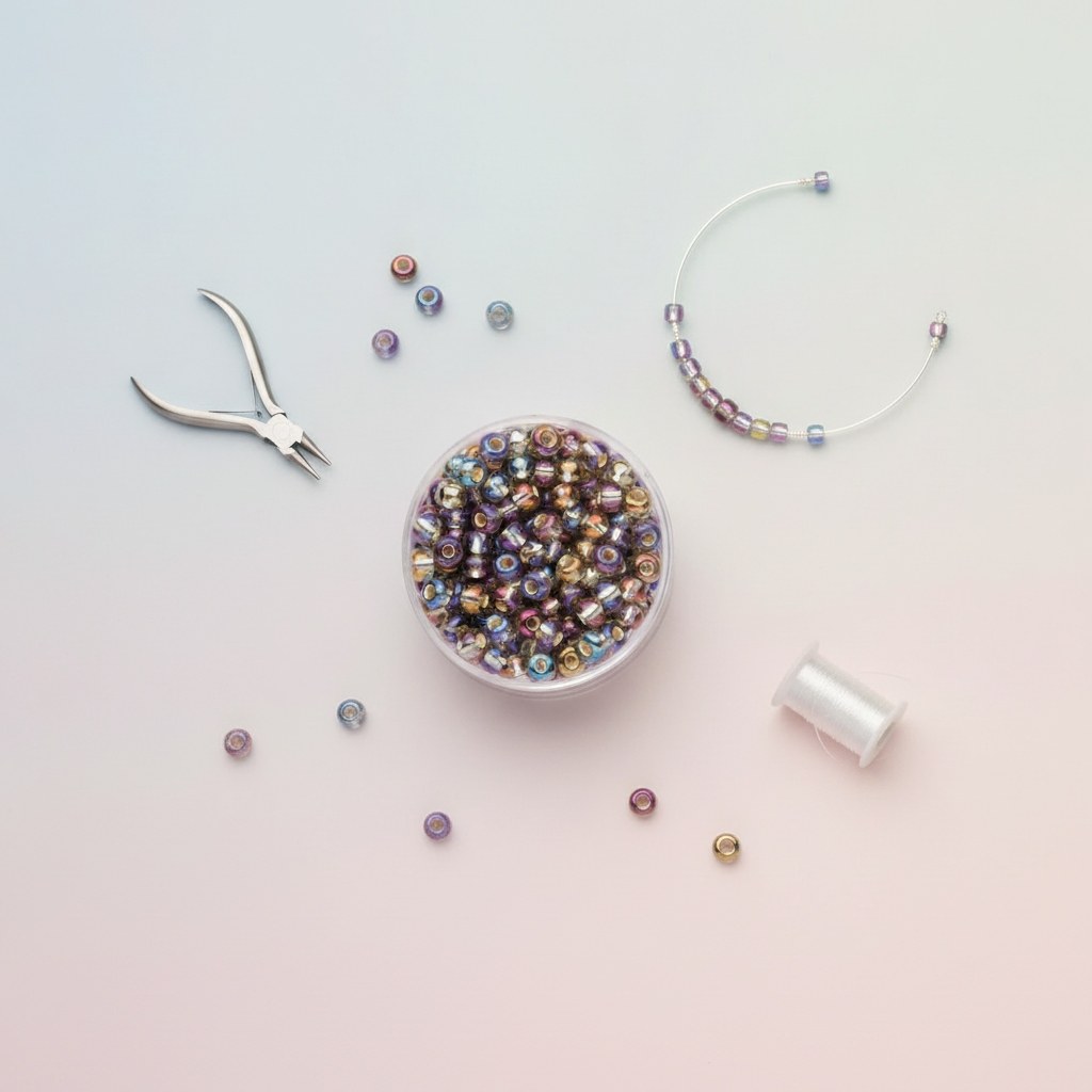 Rocailles 4,5mm 17g grau AB - Kidis Art